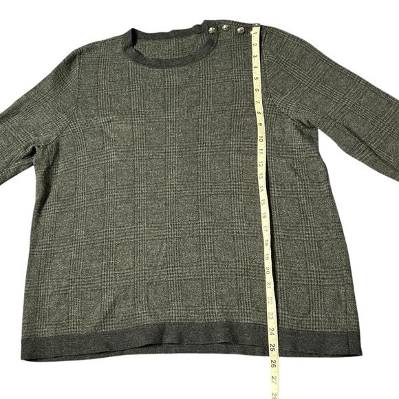 Lauren Ralph Lauren Plaid Size 100% Wool Multi Gray Sweater - Picture 6 of 13